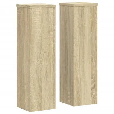 vidaXL Stojalo za rastline 2 kosa sonoma hrast 17x17x60 cm inž. les