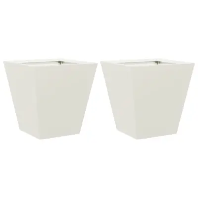 vidaXL Vrtno korito 2 kosa bela 30x30x30 cm jeklo