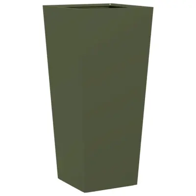 vidaXL Vrtno korito olivno zelena 35x35x75 cm jeklo