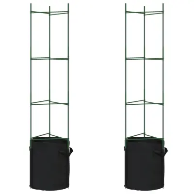 vidaXL Mreža za paradižnik z vrečo za rastline 2 kosa 154 cm jeklo PP