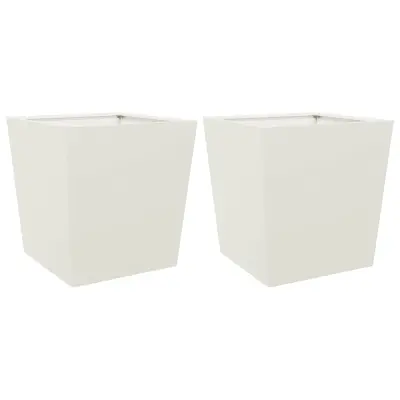 vidaXL Vrtno korito 2 kosa bela 50x50x50 cm jeklo