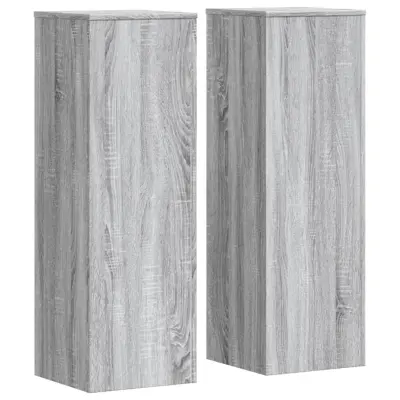 vidaXL Stojalo za rastline 2 kosa siva sonoma 33x33x100 cm inž. les