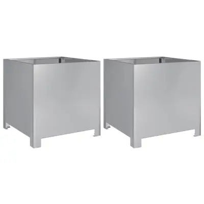vidaXL Vrtno korito 2 kosa 40x40x40 cm pocinkano jeklo