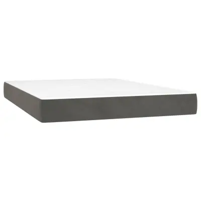 vidaXL Vzmetnica z žepkasto vzmetjo temno siva 140x210x20 cm žamet