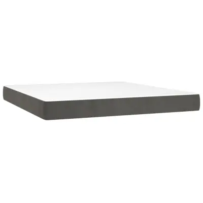 vidaXL Vzmetnica z žepkasto vzmetjo temno siva 160x210x20 cm žamet
