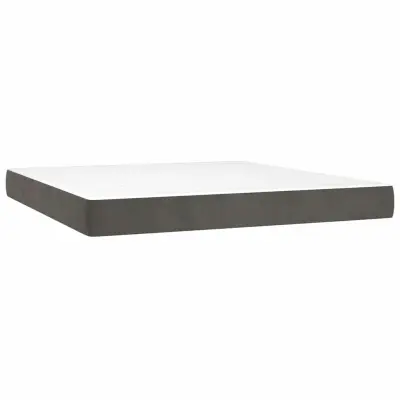 vidaXL Vzmetnica z žepkasto vzmetjo temno siva 160x210x20 cm žamet