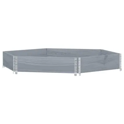 vidaXL Visoka greda šestkotna siva 120x80 cm trdna borovina