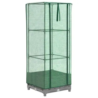 vidaXL Visoka greda s prevleko za rastlinjak videz ratana 40x40x123 cm