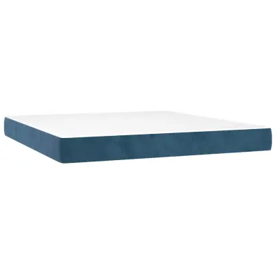 vidaXL Vzmetnica z žepkasto vzmetjo temno modra 160x210x20 cm žamet