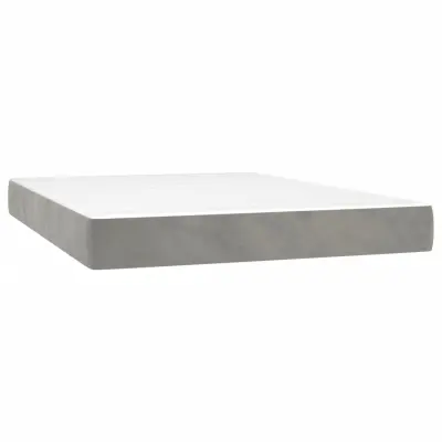 vidaXL Vzmetnica z žepkasto vzmetjo svetlo siva 140x210x20 cm žamet