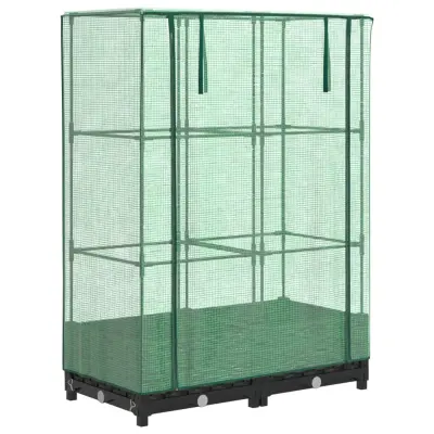 vidaXL Visoka greda s prevleko za rastlinjak videz ratana 80x40x123 cm