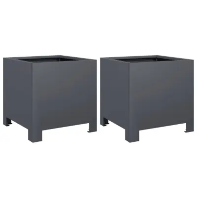 vidaXL Vrtno korito 2 kosa antracit 30x30x30 cm jeklo