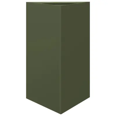 vidaXL Vrtno korito olivno zelena trikotna 50x43x75 cm jeklo