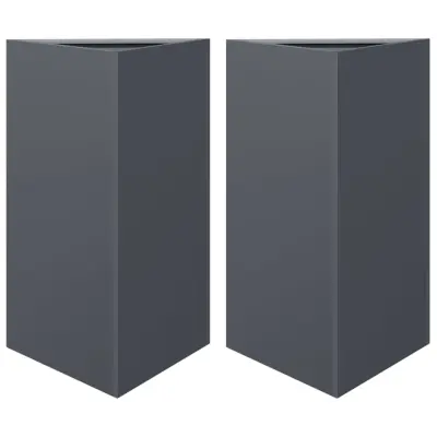 vidaXL Vrtno korito 2 kosa antracit trikotna 50x43x75 cm jeklo