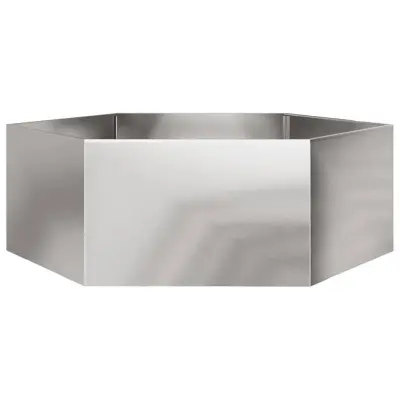 vidaXL Vrtno korito šestkotnik 138x120x45 cm nerjavno jeklo