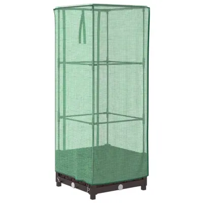 vidaXL Visoka greda s prevleko za rastlinjak videz ratana 40x40x123 cm