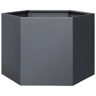 vidaXL Vrtno korito antracit šestkotnik 69x60x45 cm jeklo