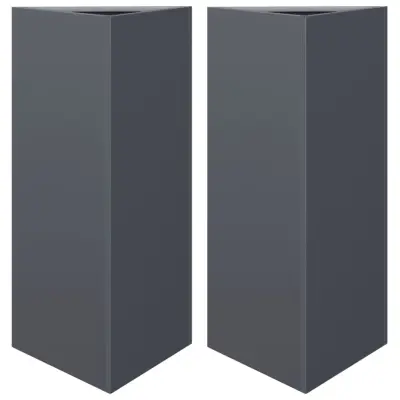 vidaXL Vrtna visoka greda 2 kosa antracit trikotna 40x34,5x70 cm jeklo