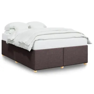 vidaXL Posteljni okvir brez vzmetnice temno rjav 140x190 cm blago
