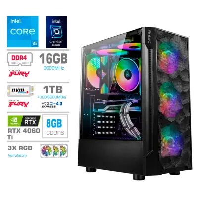 Računalnik MEGA TWR S7 i5-13600K/RTX4060Ti-8GB/16GB/1TB-4.0/750W/Brez OS RGB