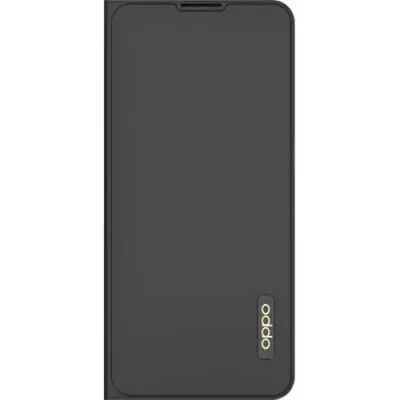 Oppo, Ohišje v obliki školjke za Oppo Reno 6 Folio Flip Cover z držalom za kartice, ?rna