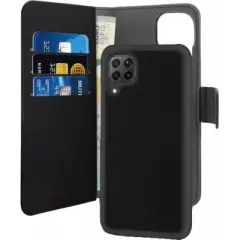 PURO, Ohišje v obliki školjke za huawei P40 Lite Folio 2 v 1 z magnetnim ovitkom in držalom za kartice, ?rna