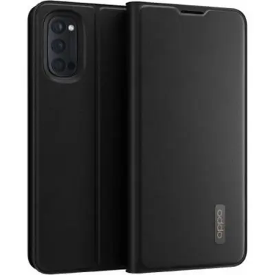 Oppo, Ohišje v obliki školjke za Oppo A15 Folio Flip Cover z držalom za kartice, ?rna