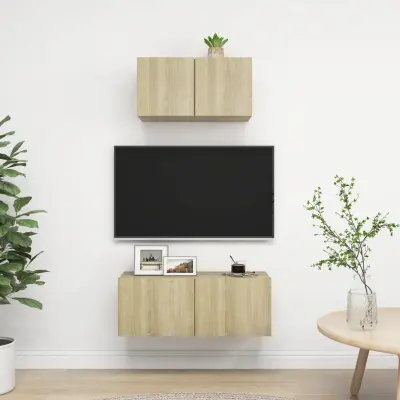 The Living Store Komplet TV omaric 2-delni sonoma hrast inženirski les - Komplet TV Omaric