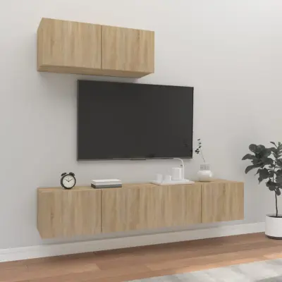 The Living Store Komplet TV omaric 3-delni sonoma hrast inženirski les - Komplet TV Omaric