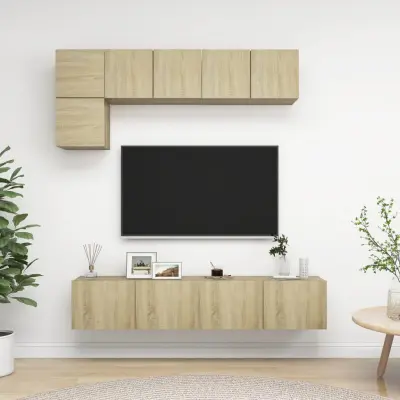 The Living Store Komplet TV omaric 5-delni sonoma hrast inženirski les - Komplet TV Omaric