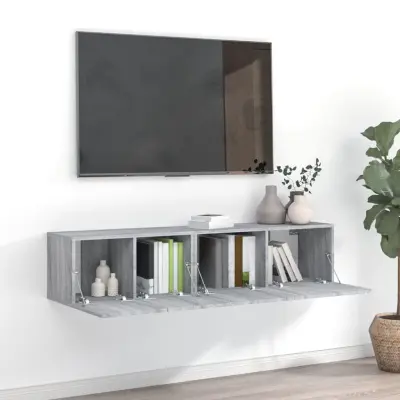 The Living Store Komplet TV omaric 2-delni siv sonoma inženirski les - Komplet TV Omaric