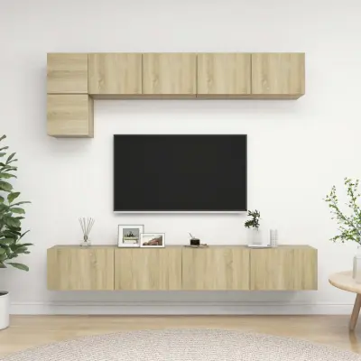 The Living Store Komplet TV omaric 5-delni sonoma hrast inženirski les - Komplet TV Omaric