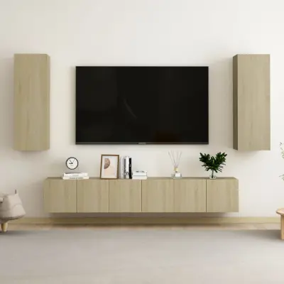 The Living Store Komplet TV omaric 5-delni sonoma hrast iverna plošča - TV Omarica