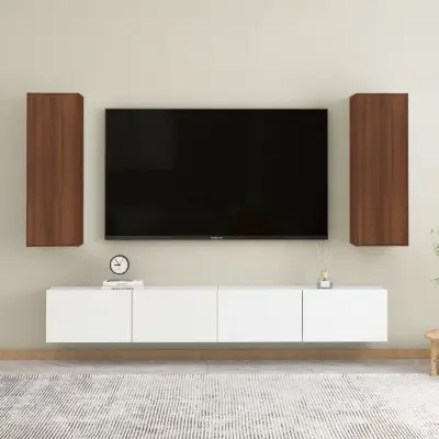 The Living Store TV omarica 2 kosa rjavi hrast 30,5x30x90 cm inženirski les - TV Omarica
