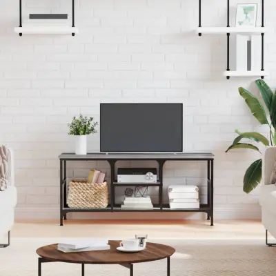 The Living Store TV omarica siva sonoma 100x35x45 cm inženirski les in železo - TV Omarica