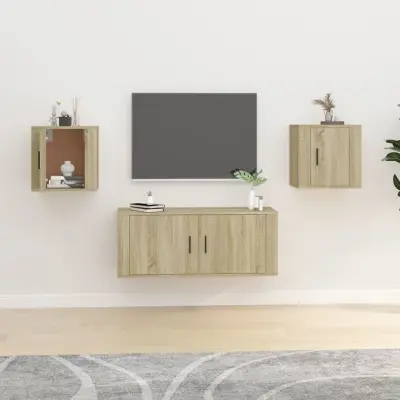 The Living Store Stenska TV omarica 2 kosa sonoma hrast 40x34,5x40 cm - Stenska TV Omarica