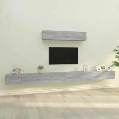 The Living Store Komplet TV omaric 6-delni siva sonoma inženirski les - Komplet TV Omaric