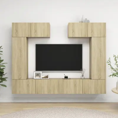 The Living Store Komplet TV omaric 6-delni sonoma hrast inženirski les - Komplet TV Omaric