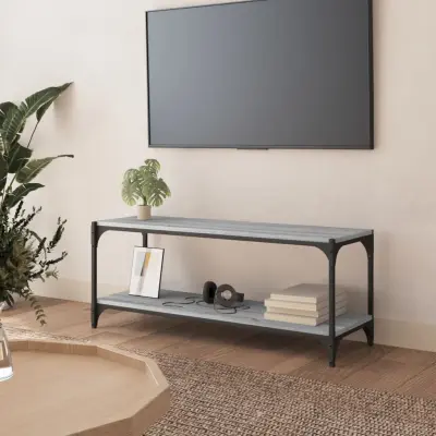 The Living Store TV omarica siva sonoma 100x33x41 cm inženirski les in jeklo - TV Omarica