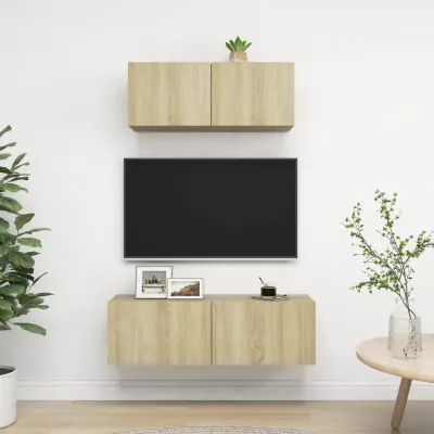The Living Store Komplet TV omaric 2-delni sonoma hrast inženirski les - Komplet TV Omaric