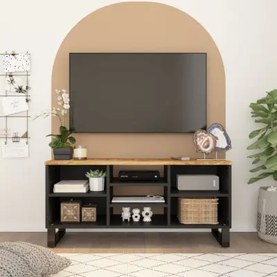 The Living Store TV omarica 100x33x46 cm trden mangov les in inženirski les - TV Omarica