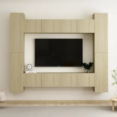 The Living Store Komplet TV omaric 8-delni sonoma hrast inženirski les - TV Omarica