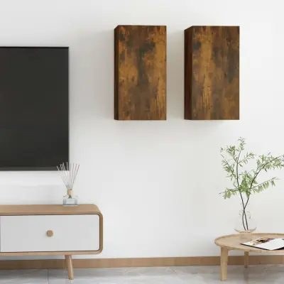 The Living Store TV omarice 2 kosa dimljeni hrast 30,5x30x60 cm inženirski les - TV Omarica