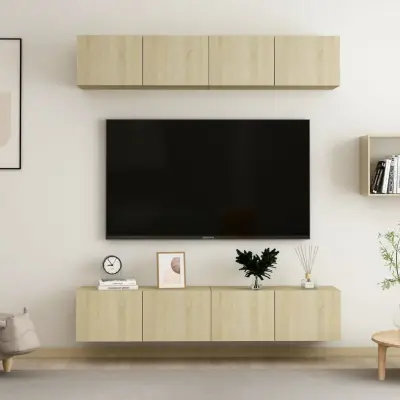 The Living Store TV omarice 4 kosi sonoma hrast 80x30x30 cm inženirski les - TV Omarica