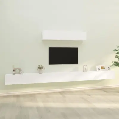 The Living Store Komplet TV omaric 6-delni bel inženirski les - Komplet TV Omaric