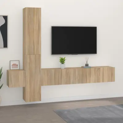 The Living Store Komplet TV omaric 5-delni sonoma hrast inženirski les - Komplet TV Omaric