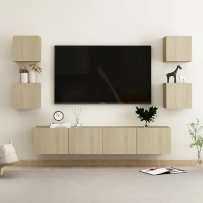 The Living Store Komplet TV omaric 6-delni sonoma hrast inženirski les - TV Omarica