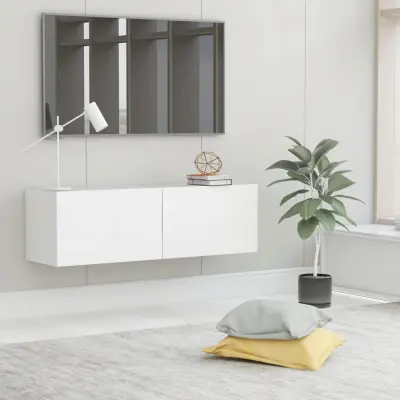 The Living Store TV omarica visok sijaj bela 100x30x30 cm inženirski les - TV Omarica