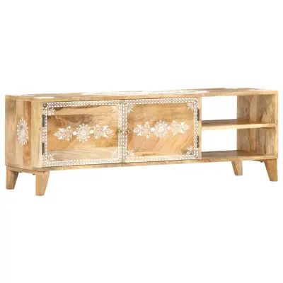 The Living Store TV omarica 120x30x40 cm trden mangov les - TV Omarica