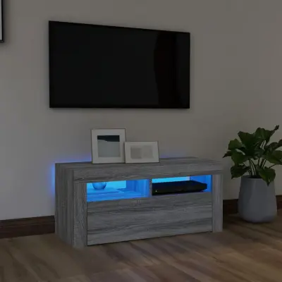 The Living Store TV omarica z LED lučkami siva sonoma 90x35x40 cm - TV Omarica